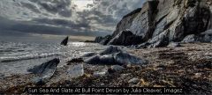 Sun Sea And Slate At Bull Point Devon by Julia Cleaver, Imagez